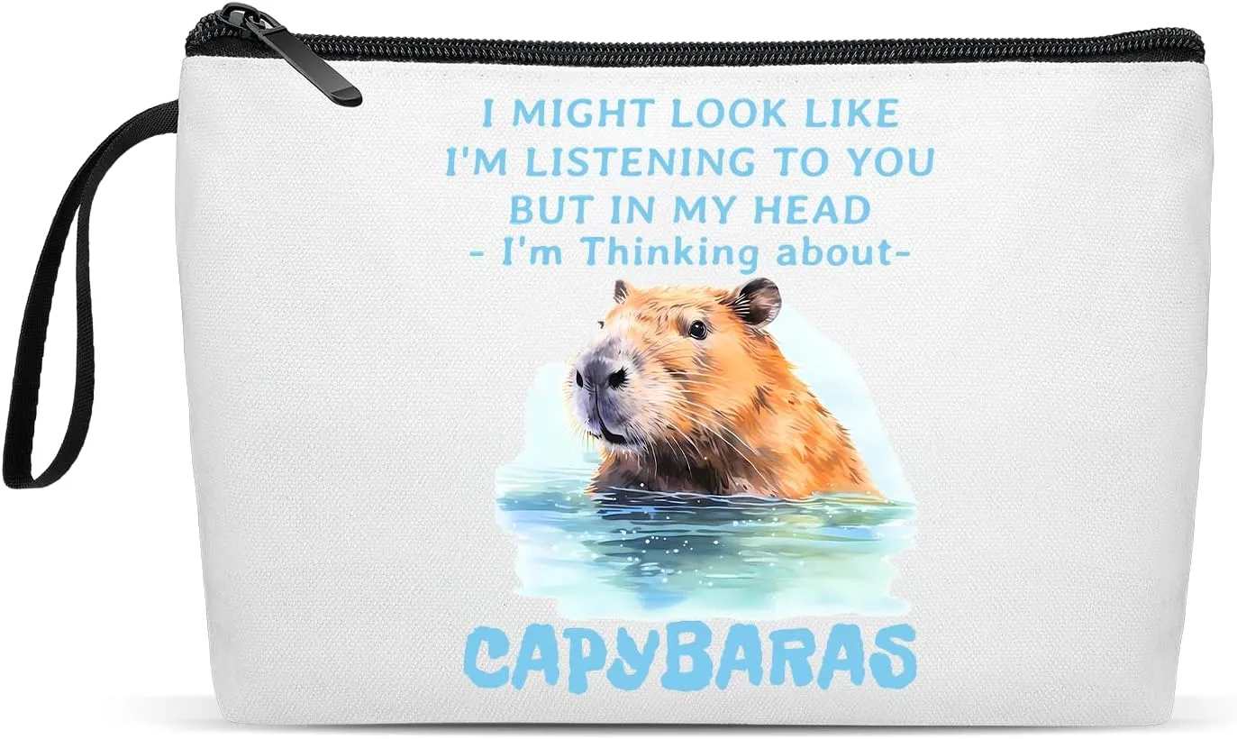 PARTNER Capybara Polyester Makeup Bag Purse Travel Capybara Bag for Women Capybara Cosmetic Make Up Bag Liner bag for Capybara Lovers (Capybara)