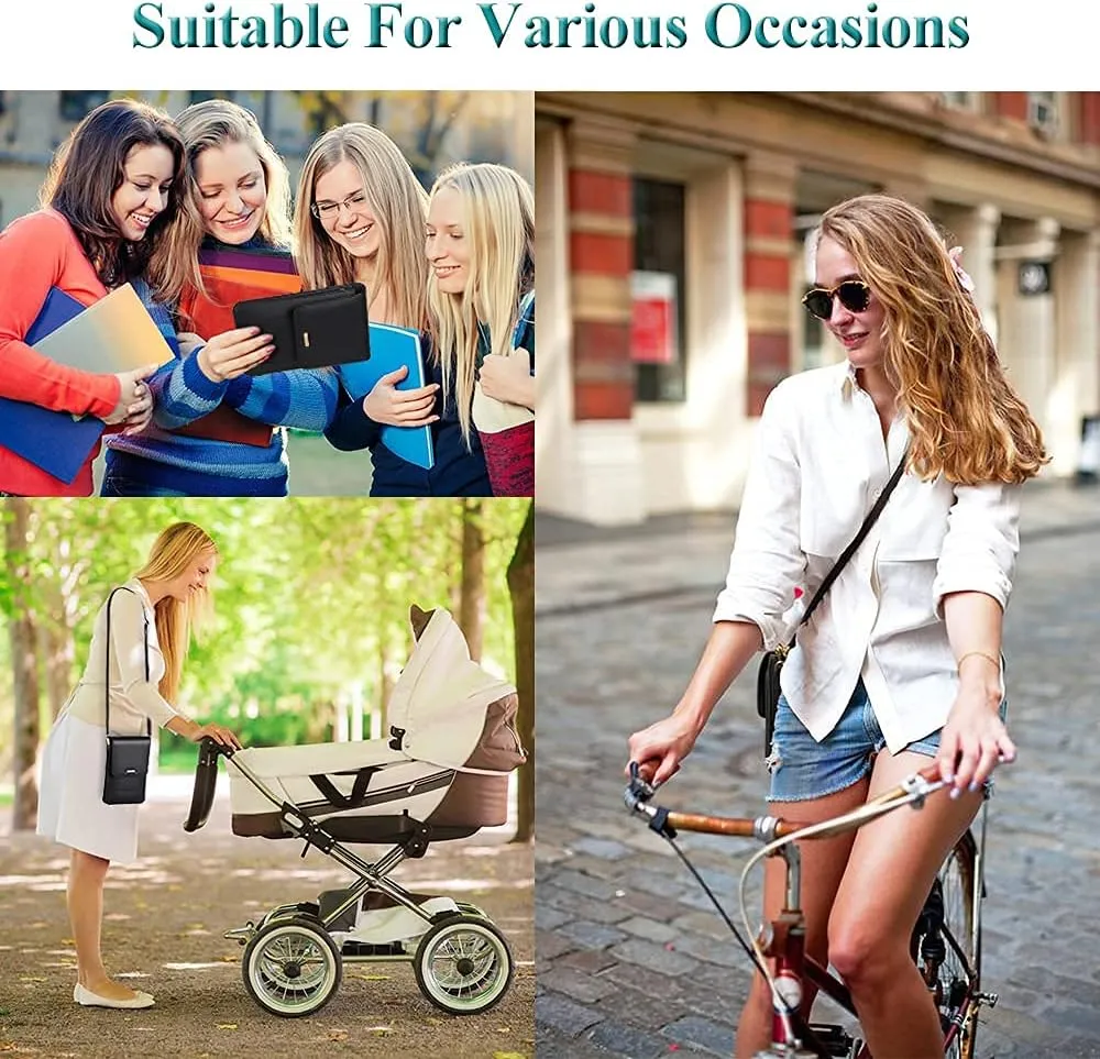 Peacocktion Small Crossbody Bags for Women, RFID Leather Wallet Women, Travel Cell Phone Purses with Card Slots
