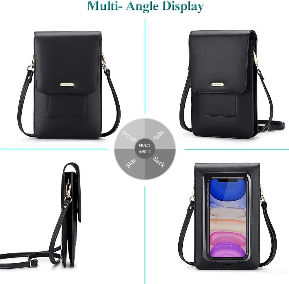 Peacocktion Small Crossbody Bags for Women, RFID Leather Wallet Women, Travel Cell Phone Purses with Card Slots