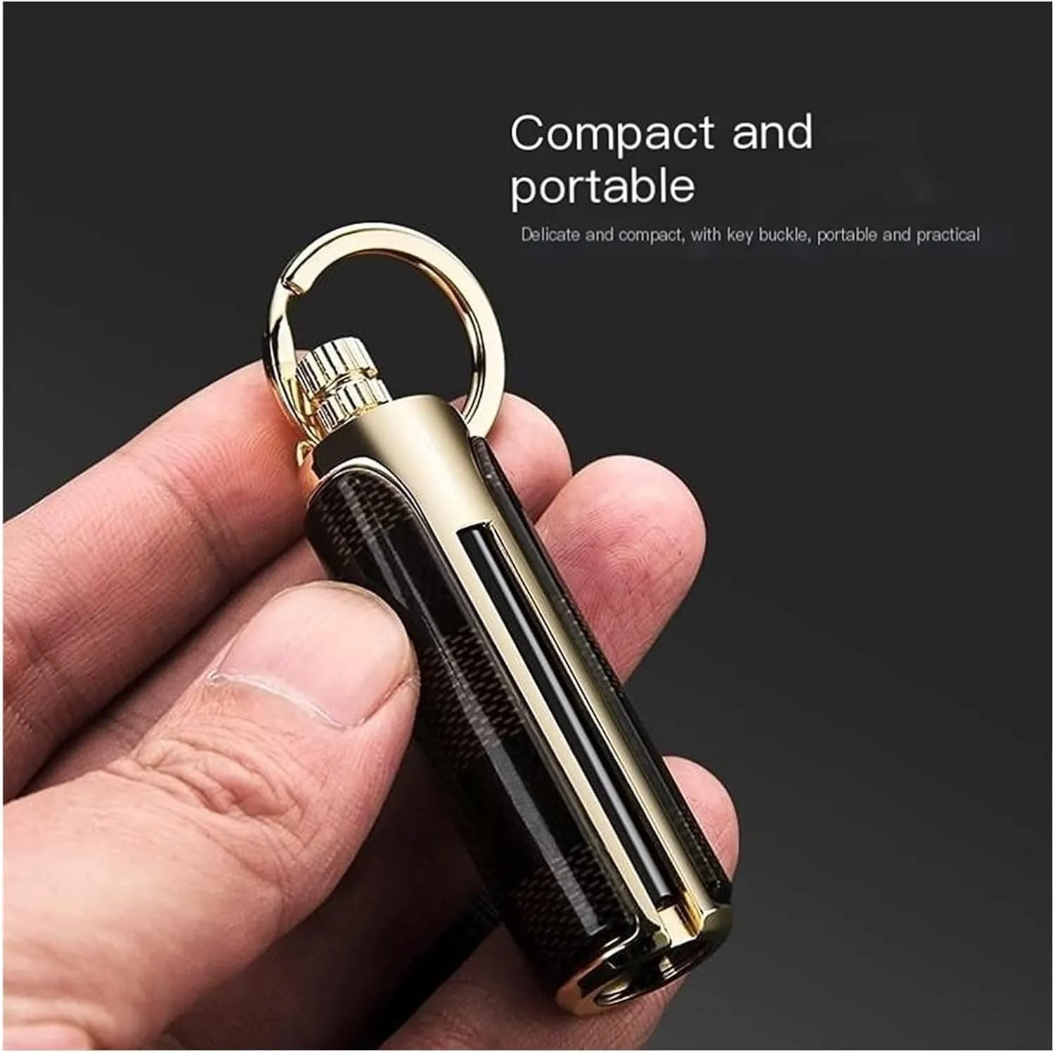 Permanent Match Lighter Reusable Waterproof Metal Multifunctional Keychain(#e758c8)