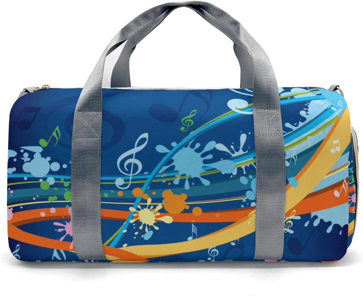 Personalized Abstract Colorful Music Notes Custom Multi-functional Travel Bag, Unisex Portable Duffel Bag, Short Distance Travel Assistant