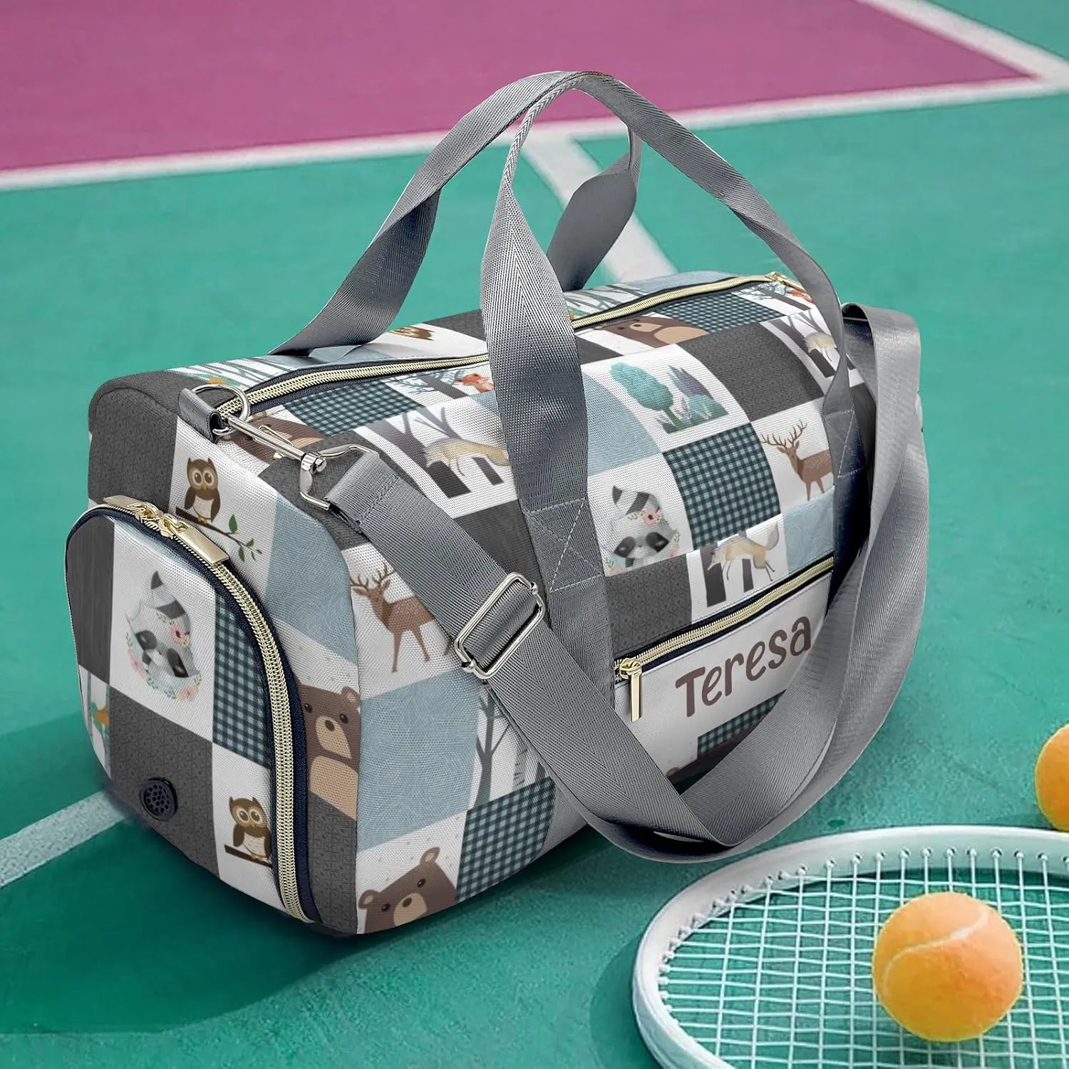 Personalized Animals Custom Multi-functional Travel Bag, Unisex Portable Duffel Bag, Short Distance Travel Assistant.