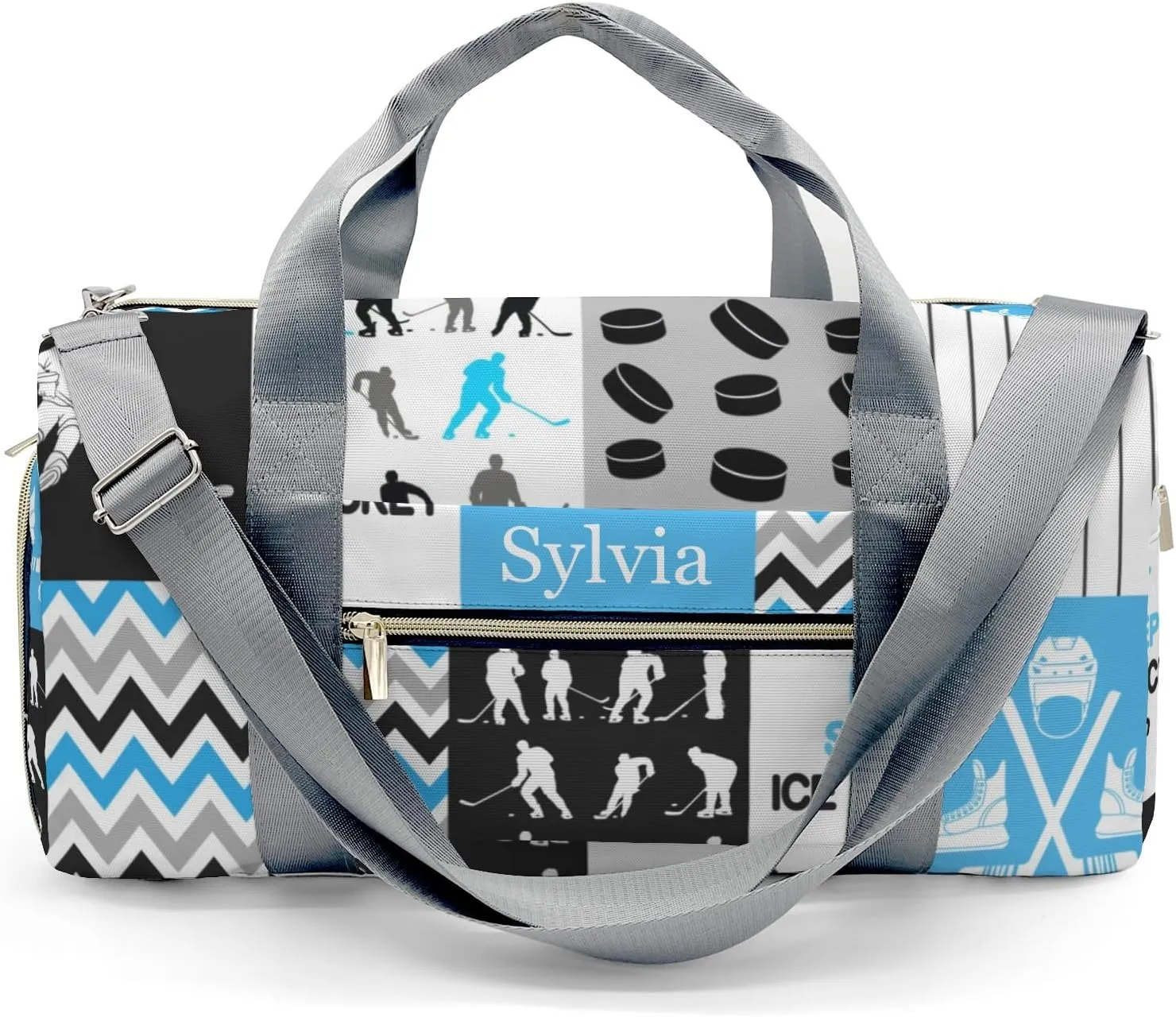 Personalized Ball Blue Custom Multi-functional Travel Bag, Unisex Portable Duffel Bag, Short Distance Travel Assistant