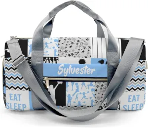 Personalized Cheerleader Girl Chevron Blue Custom Multi-functional Travel Bag, Unisex Portable Duffel Bag, Short Distance Travel Assistant