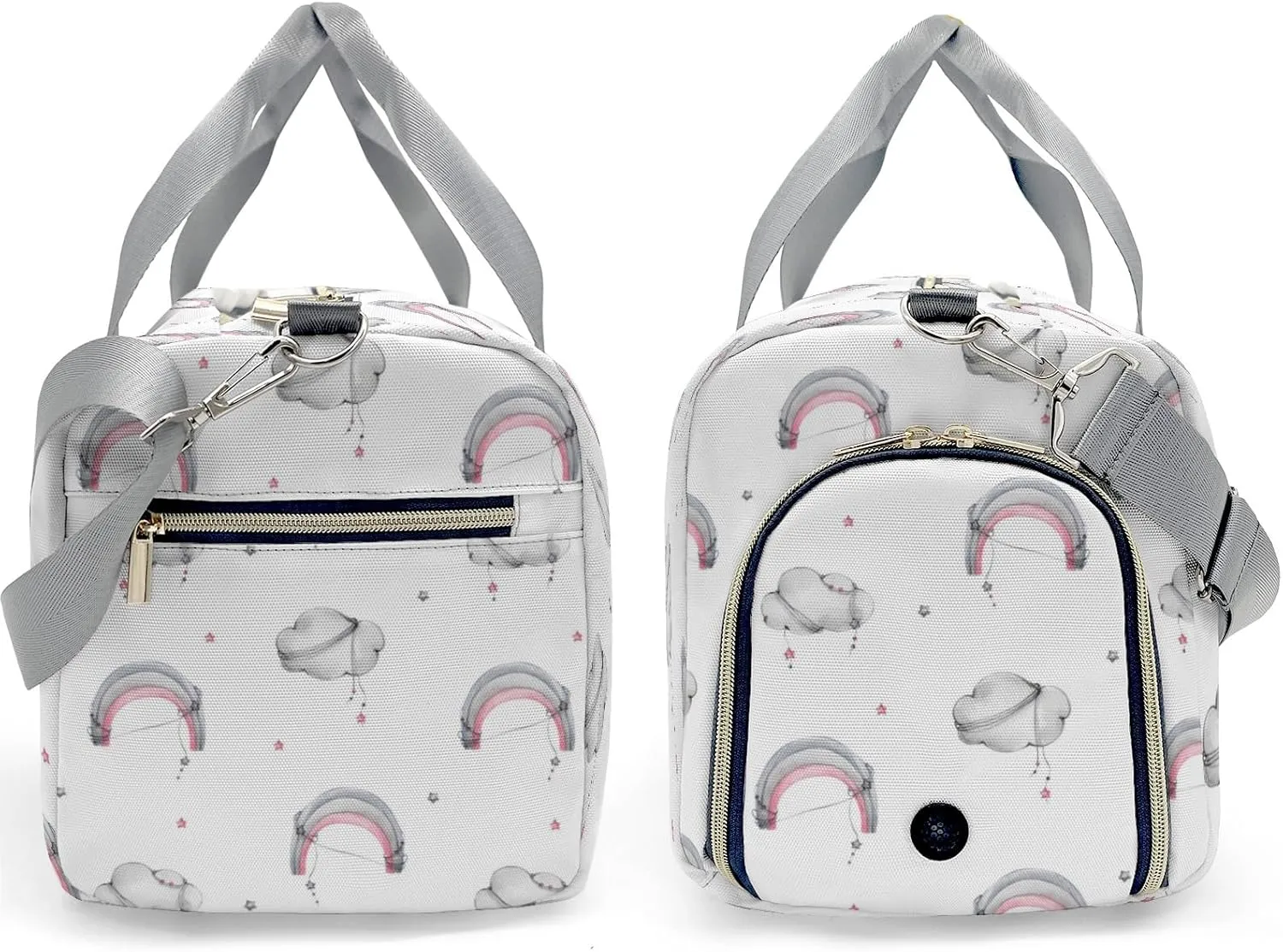 Personalized Clouds Rainbows and Stars Custom Multi-functional Travel Bag, Unisex Portable Duffel Bag, Short Distance Travel Assistant