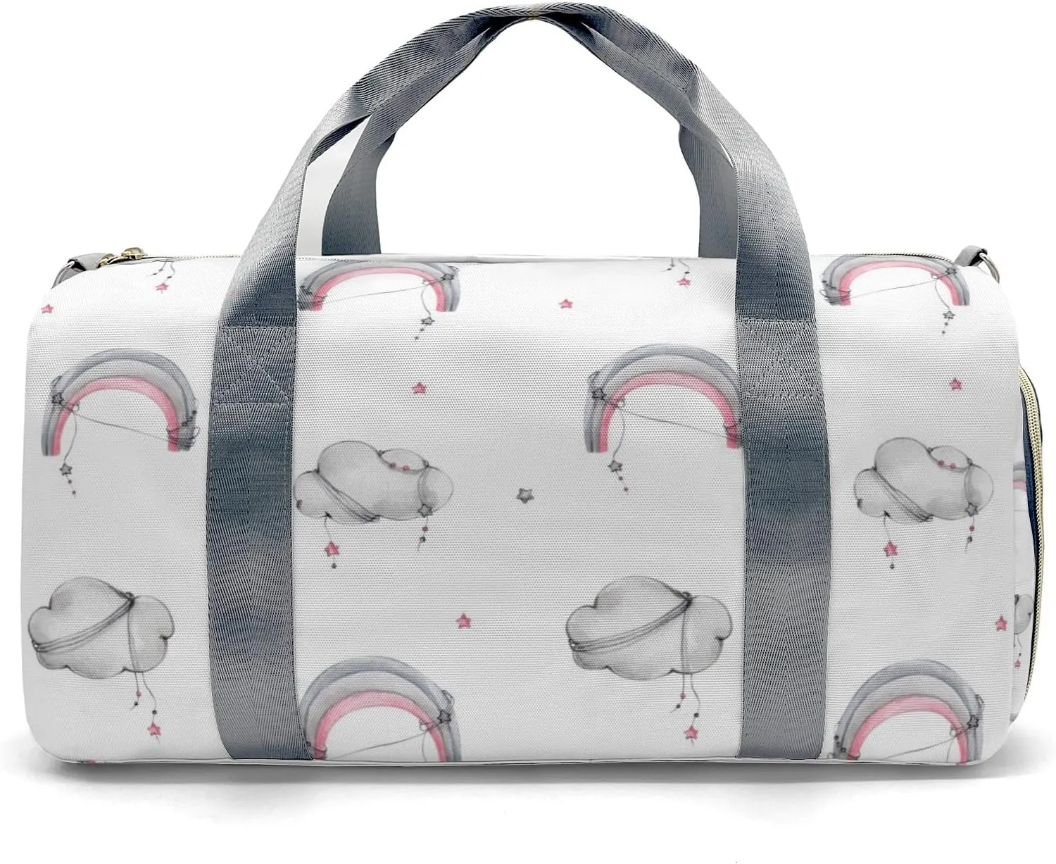 Personalized Clouds Rainbows and Stars Custom Multi-functional Travel Bag, Unisex Portable Duffel Bag, Short Distance Travel Assistant