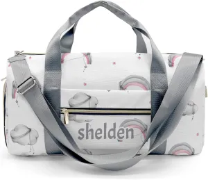 Personalized Clouds Rainbows and Stars Custom Multi-functional Travel Bag, Unisex Portable Duffel Bag, Short Distance Travel Assistant
