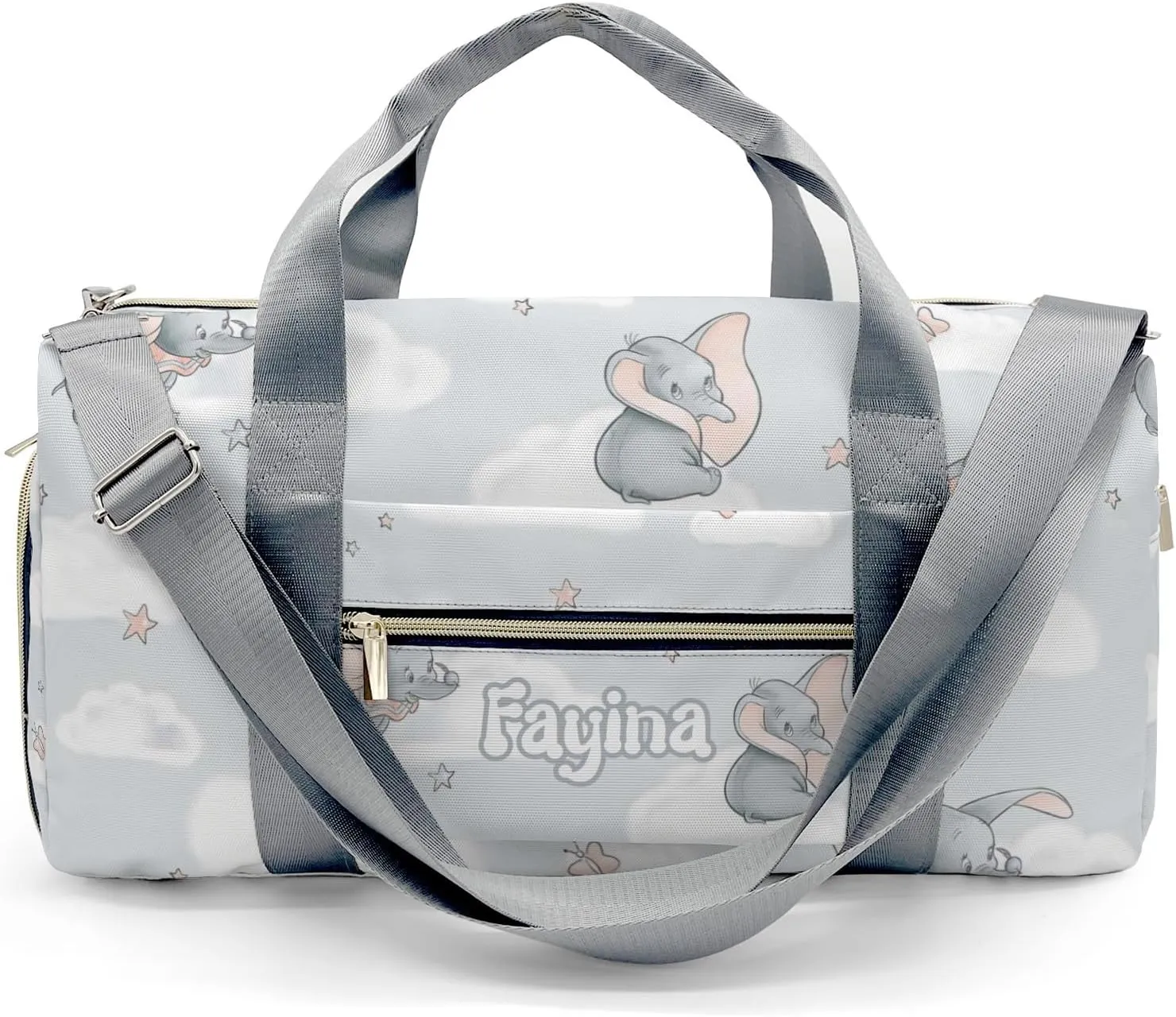 Personalized Cute Elephants in Cloud Custom Multi-functional Travel Bag, Unisex Portable Duffel Bag, Short Distance Travel Assistant
