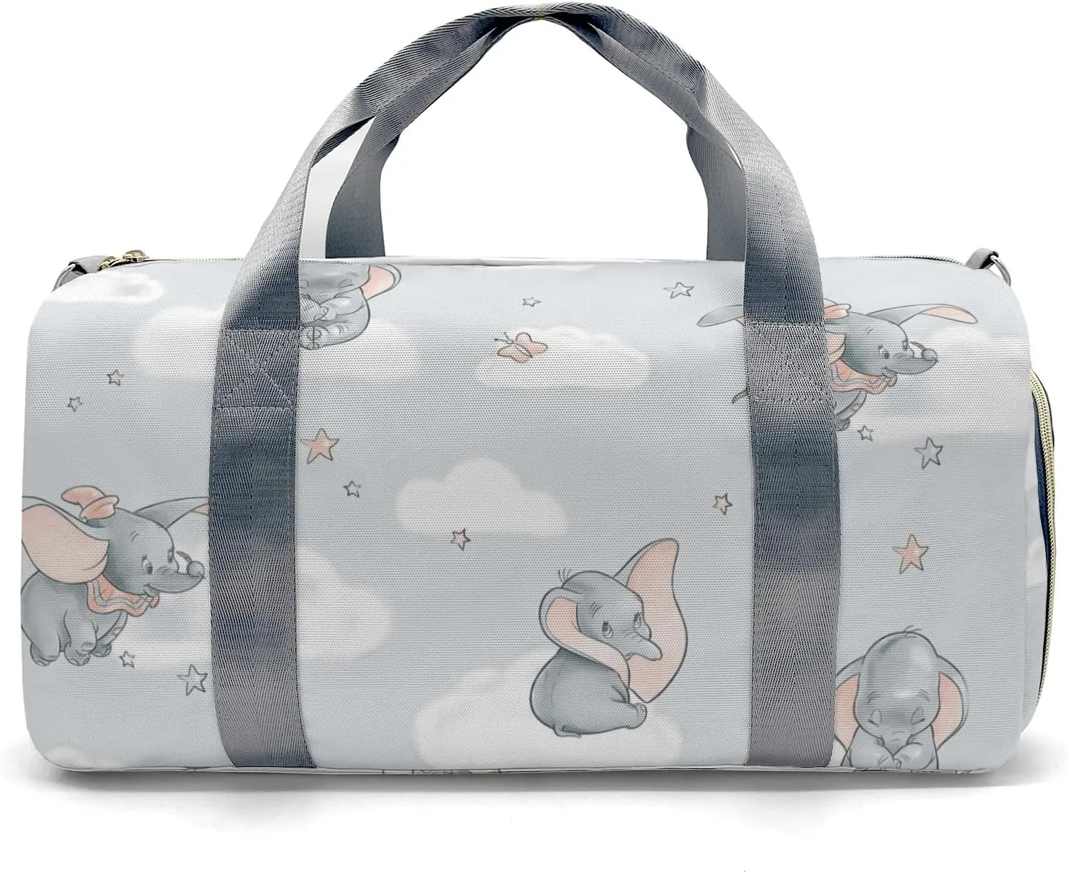 Personalized Cute Elephants in Cloud Custom Multi-functional Travel Bag, Unisex Portable Duffel Bag, Short Distance Travel Assistant
