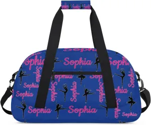 Personalized Dance Bag Ballet Sport Duffel Bag for Dancer Custom Dance Overnight Weekender Bags Cobalt Blue Personalized Gifts