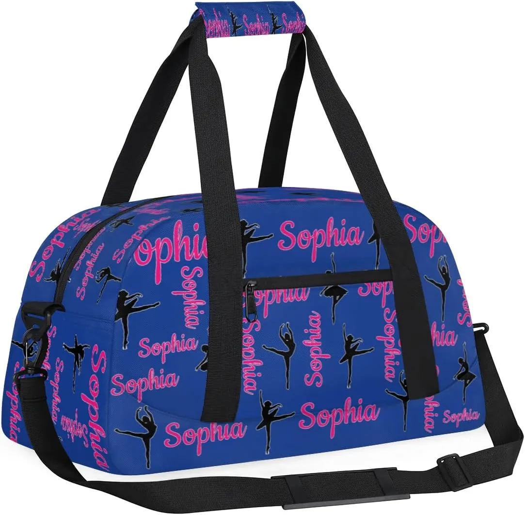 Personalized Dance Bag Ballet Sport Duffel Bag for Dancer Custom Dance Overnight Weekender Bags Cobalt Blue Personalized Gifts