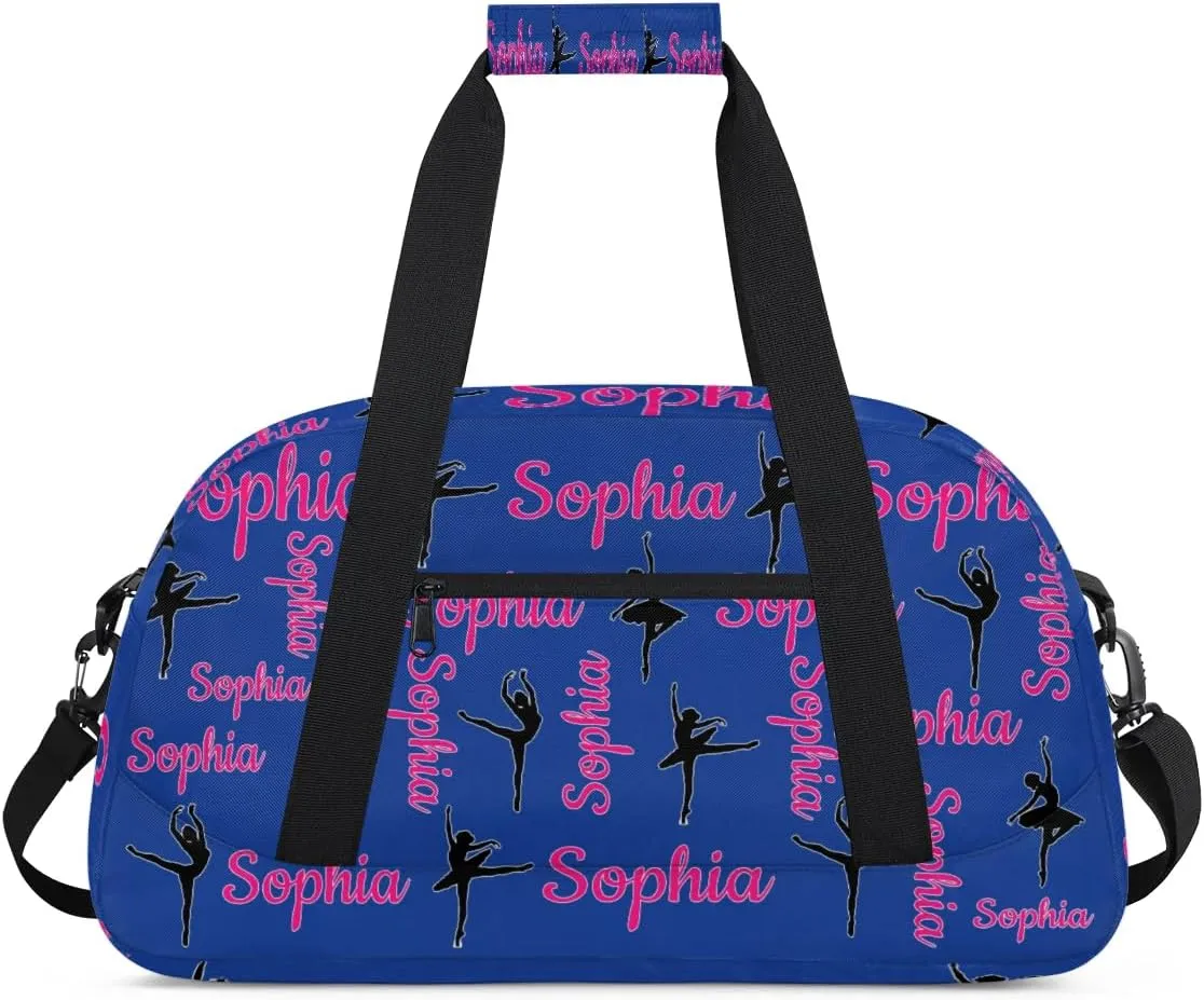Personalized Dance Bag Ballet Sport Duffel Bag for Dancer Custom Dance Overnight Weekender Bags Cobalt Blue Personalized Gifts