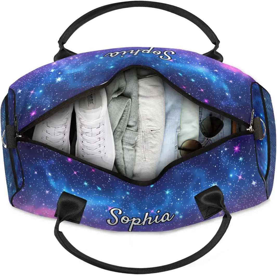 Personalized Dance Bag Gym Bags, Custom Neme Dance Ballet Sports Duffel Bags Weekender Bags Custom Travel Duffel Bag Bag Colorful Starry Sky