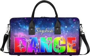 Personalized Dance Bag Gym Bags, Custom Neme Dance Ballet Sports Duffel Bags Weekender Bags Custom Travel Duffel Bag Bag Colorful Starry Sky