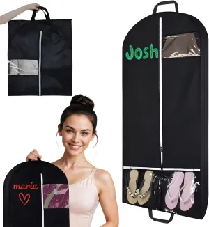 Personalized Dance Costume Bags - Breathable Recital Garment Holders for Ballet/Tap/Jazz, Custom Clergy Garment Bag for Cheerleading Costumes & Travel Essentials Uniform Cover Bag