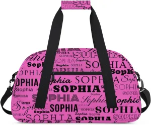 Personalized Duffel Bag Custom Dance Bag for Girls Customized Kids Gymnastics Creative Name Ballet Bag Overnighter Travel Carry on Tote Sport for Boys Backpack Pink Voilet