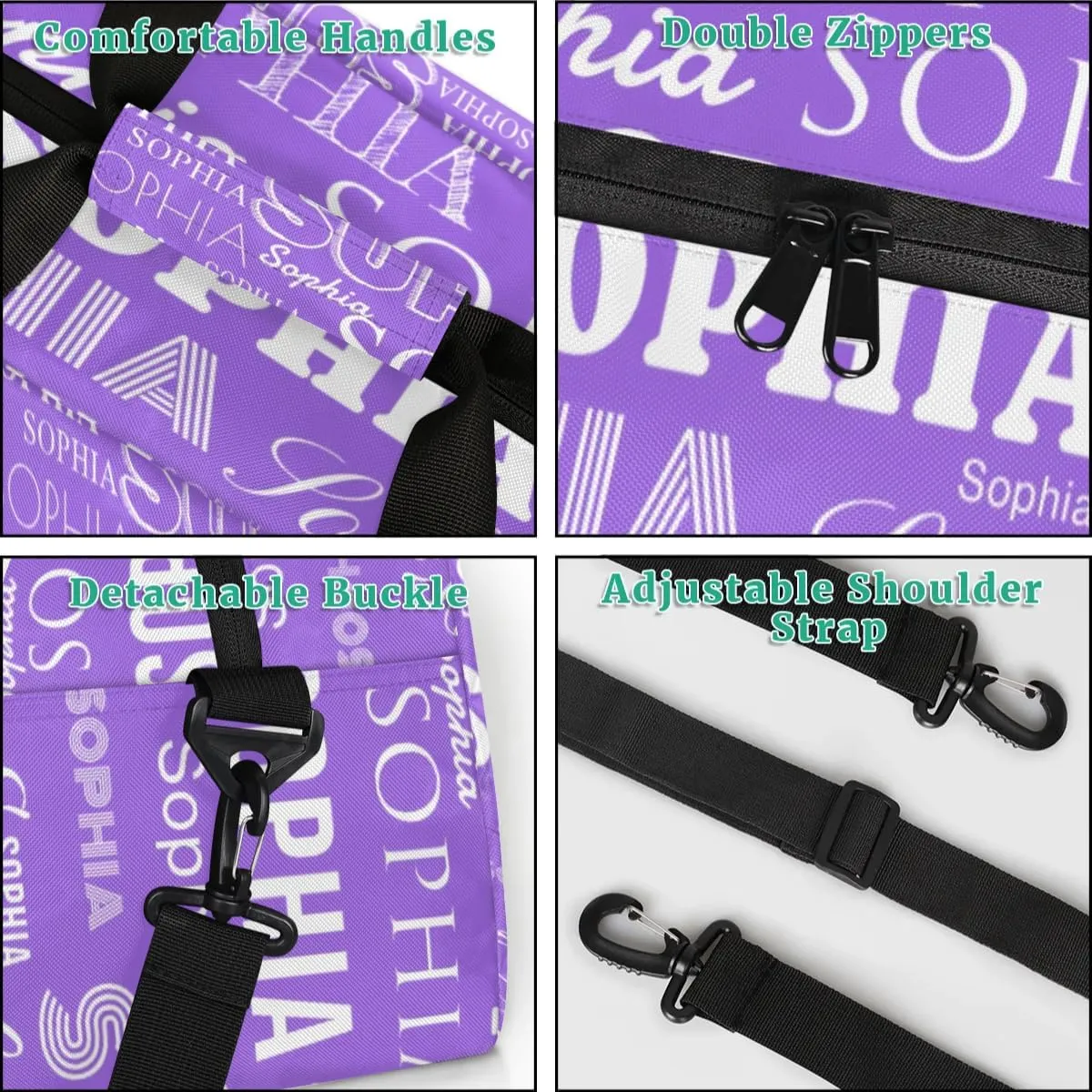 Personalized Duffel Bag Custom Dance Bag for Girls Customized Kids Gymnastics Creative Name Ballet Bag Overnighter Travel Carry on Tote Sport for Boys Backpack Purple