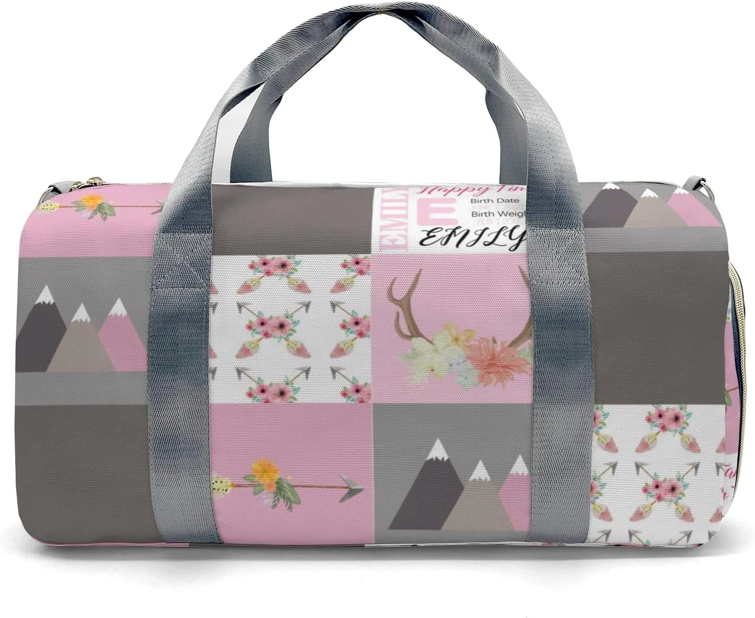 Personalized Flowers Custom Multi-functional Travel Bag, Unisex Portable Duffel Bag, Short Distance Travel Assistant.