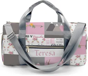 Personalized Flowers Custom Multi-functional Travel Bag, Unisex Portable Duffel Bag, Short Distance Travel Assistant.