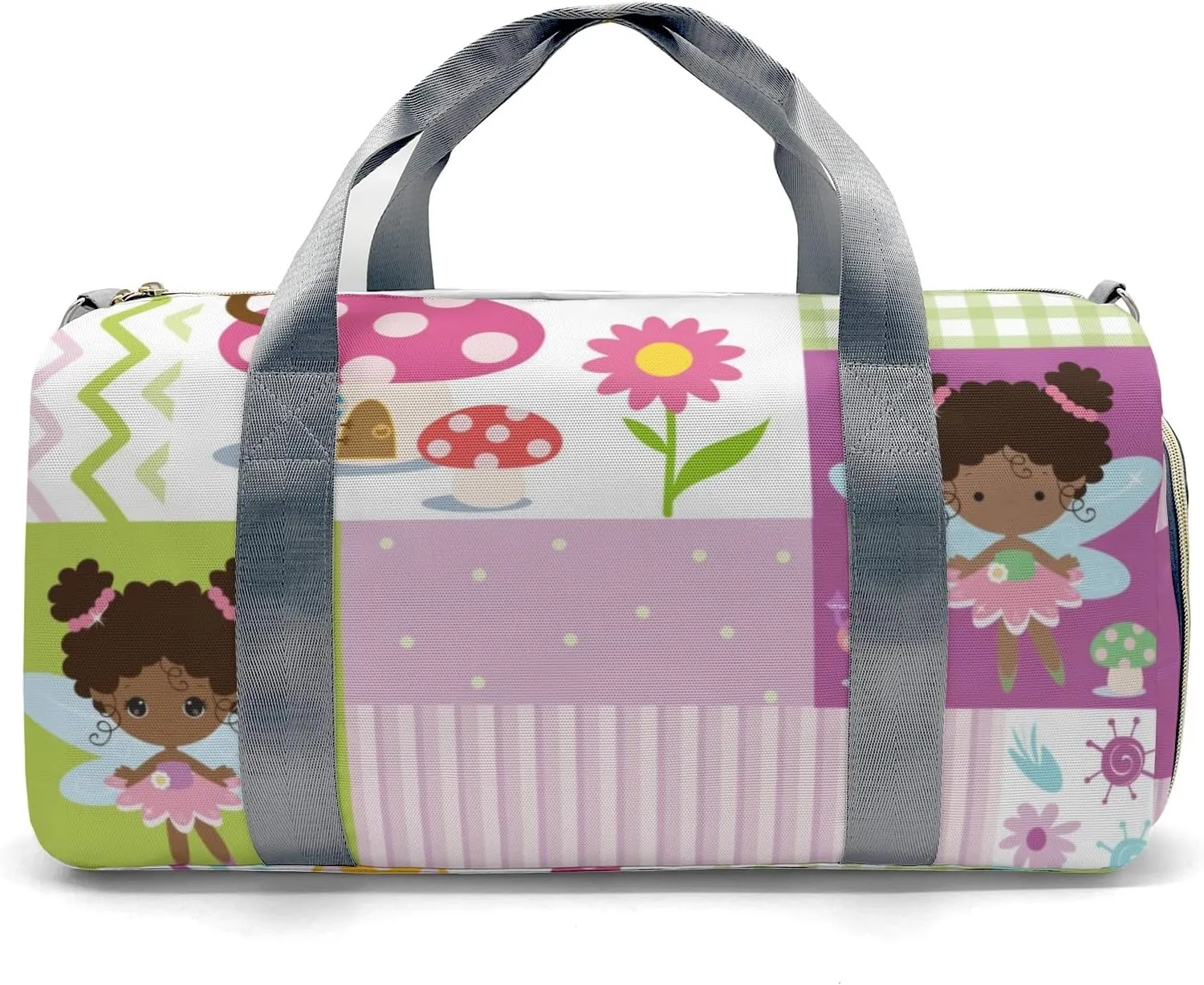 Personalized Garden Fairy Girl Flower Mushroom Custom Multi-functional Travel Bag, Unisex Portable Duffel Bag, Short Distance Travel Assistant