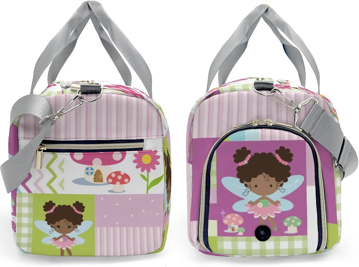 Personalized Garden Fairy Girl Flower Mushroom Custom Multi-functional Travel Bag, Unisex Portable Duffel Bag, Short Distance Travel Assistant