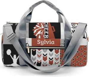Personalized Rust I Love Cheer Cheerleader Custom Multi-functional Travel Bag, Unisex Portable Duffel Bag, Short Distance Travel Assistant