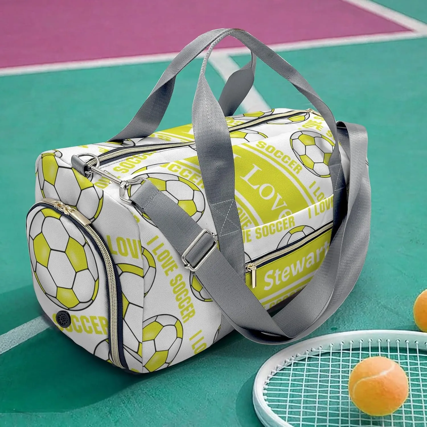 Personalized Soccer Custom Multi-functional Travel Bag, Unisex Portable Duffel Bag, Short Distance Travel Assistant
