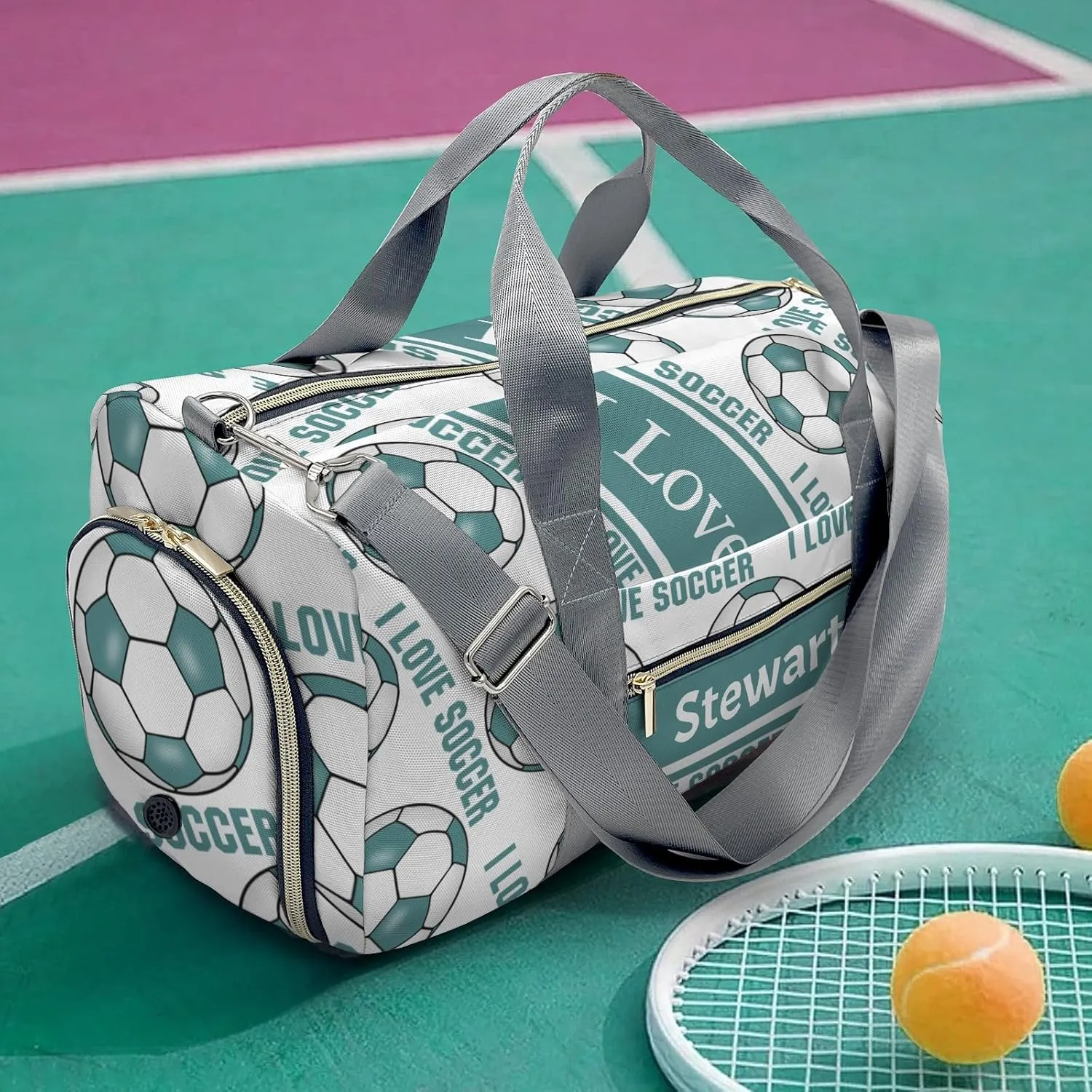 Personalized Soccer Custom Multi-functional Travel Bag, Unisex Portable Duffel Bag, Short Distance Travel Assistant