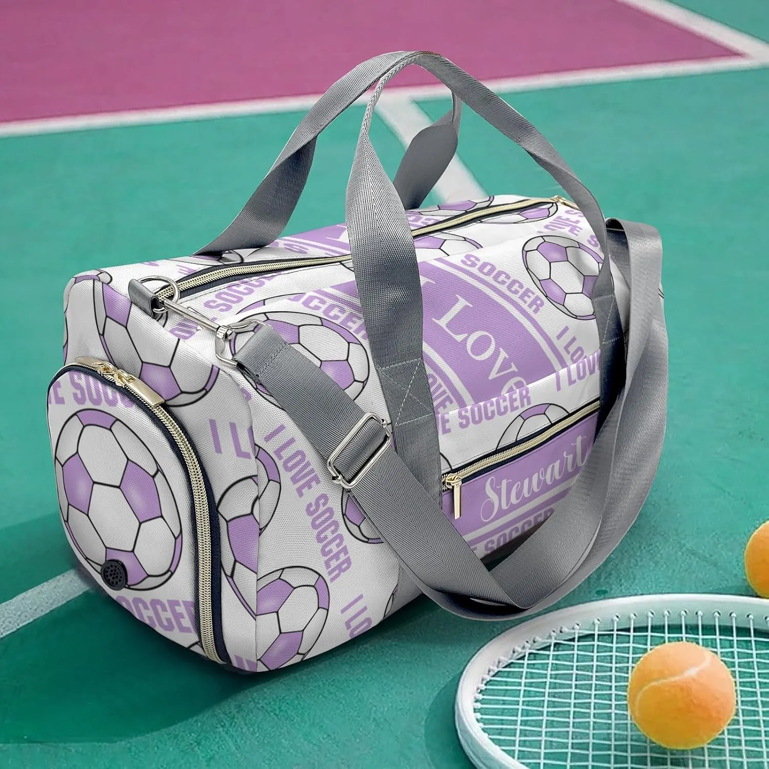 Personalized Soccer Custom Multi-functional Travel Bag, Unisex Portable Duffel Bag, Short Distance Travel Assistant