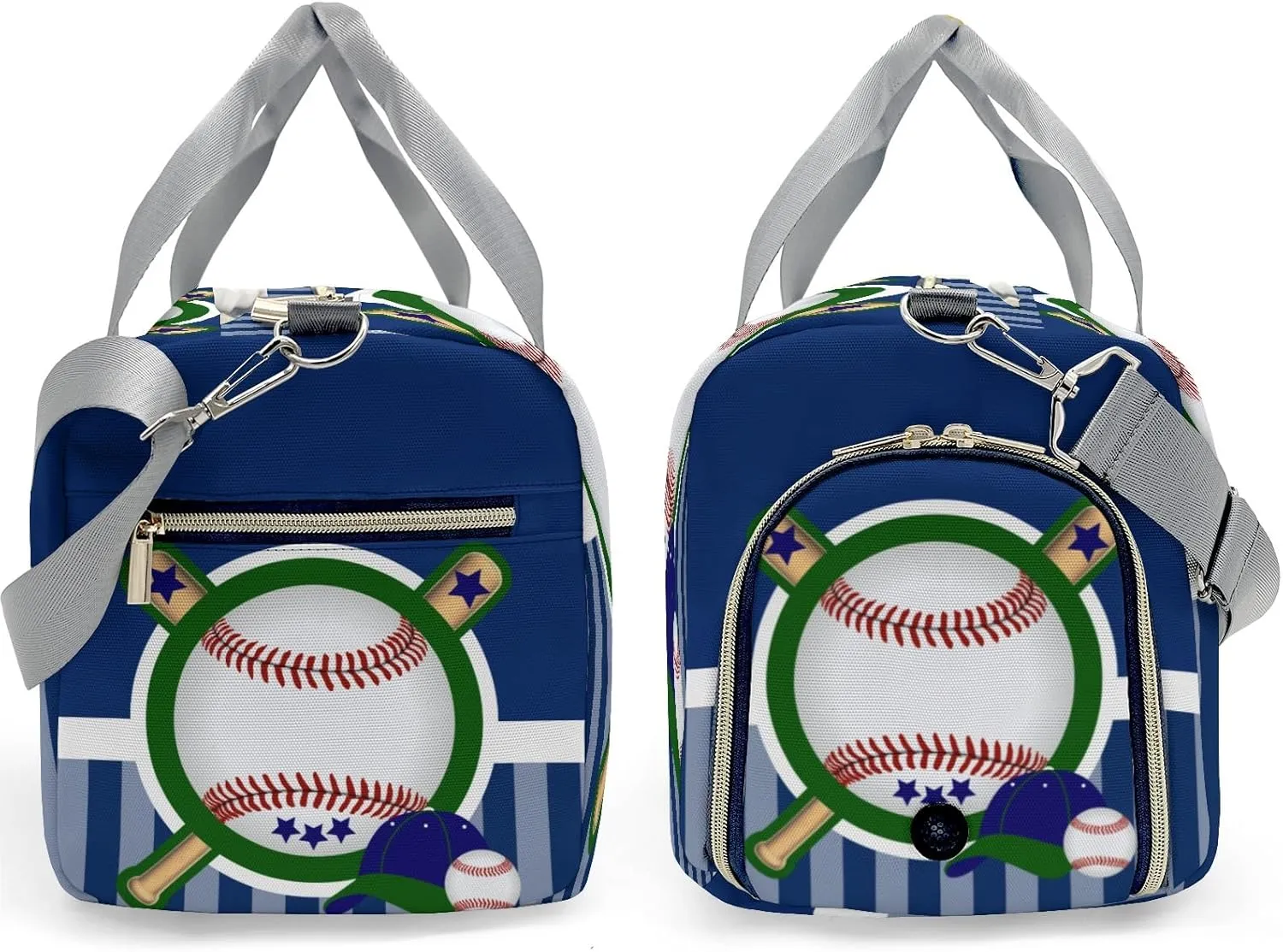 Personalized Sport Baseball Blue Custom Multi-functional Travel Bag, Unisex Portable Duffel Bag, Short Distance Travel Assistant