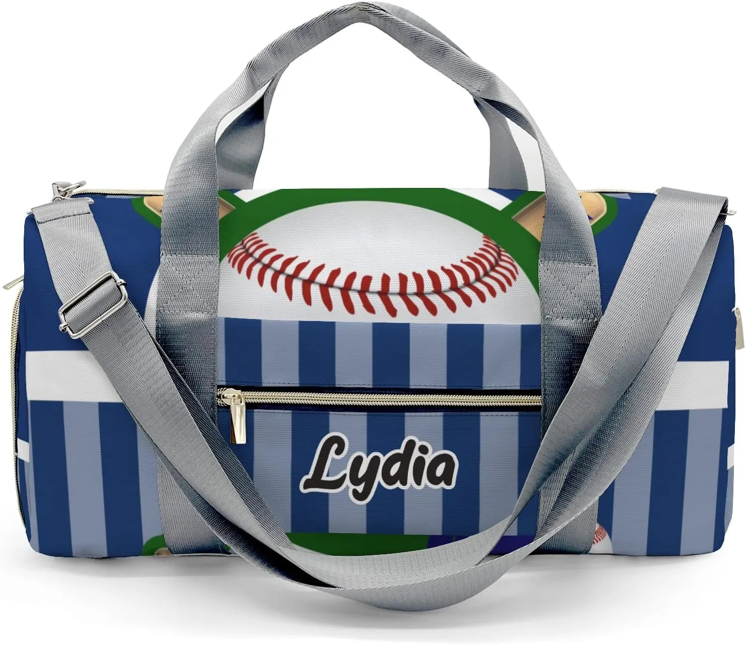 Personalized Sport Baseball Blue Custom Multi-functional Travel Bag, Unisex Portable Duffel Bag, Short Distance Travel Assistant
