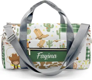Personalized Western Cowgirl Cactus Horse Custom Multi-functional Travel Bag, Unisex Portable Duffel Bag, Short Distance Travel Assistant