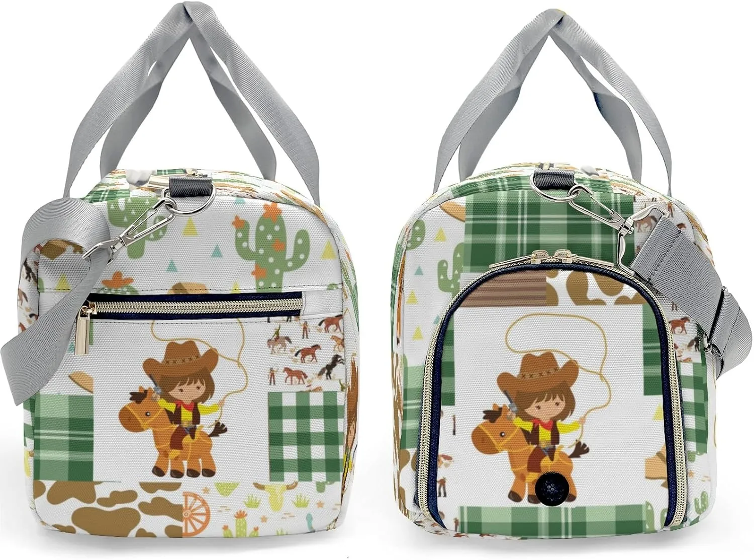 Personalized Western Cowgirl Cactus Horse Custom Multi-functional Travel Bag, Unisex Portable Duffel Bag, Short Distance Travel Assistant