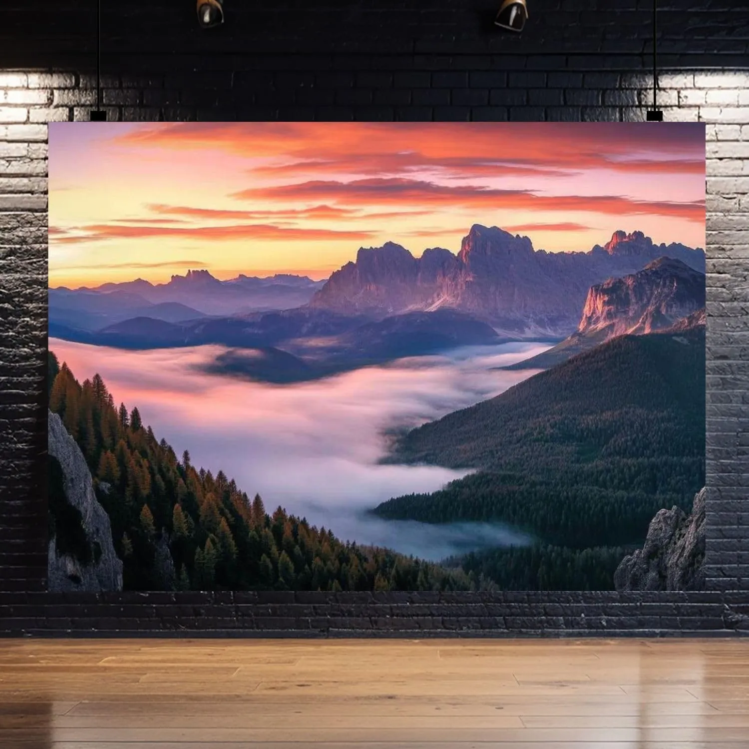 Photography Backdrop Photography Background Mountains Beautiful Sunset Dolomites Italy Landscape Alpine for Photoshoot Portrait Photo Studio Video Prop Birthday Party Booth Decoration 7x5ft