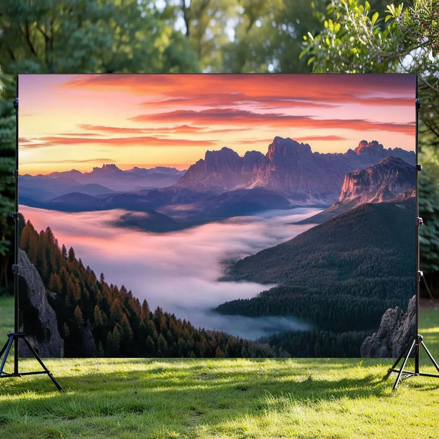 Photography Backdrop Photography Background Mountains Beautiful Sunset Dolomites Italy Landscape Alpine for Photoshoot Portrait Photo Studio Video Prop Birthday Party Booth Decoration 7x5ft
