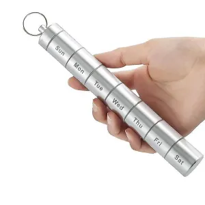 Pill Box 7 Day Metal,weekly Pill Box Organiser,medicine Box,small Mini Daily Tab
