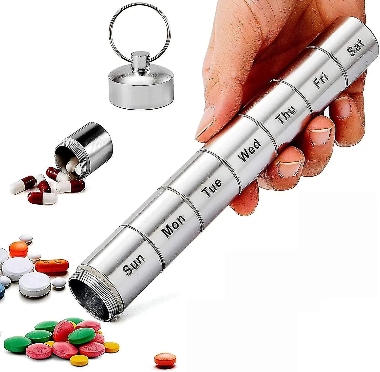 Pill Box 7 Day Metal,weekly Pill Box Organiser,medicine Box,small Mini Daily Tab