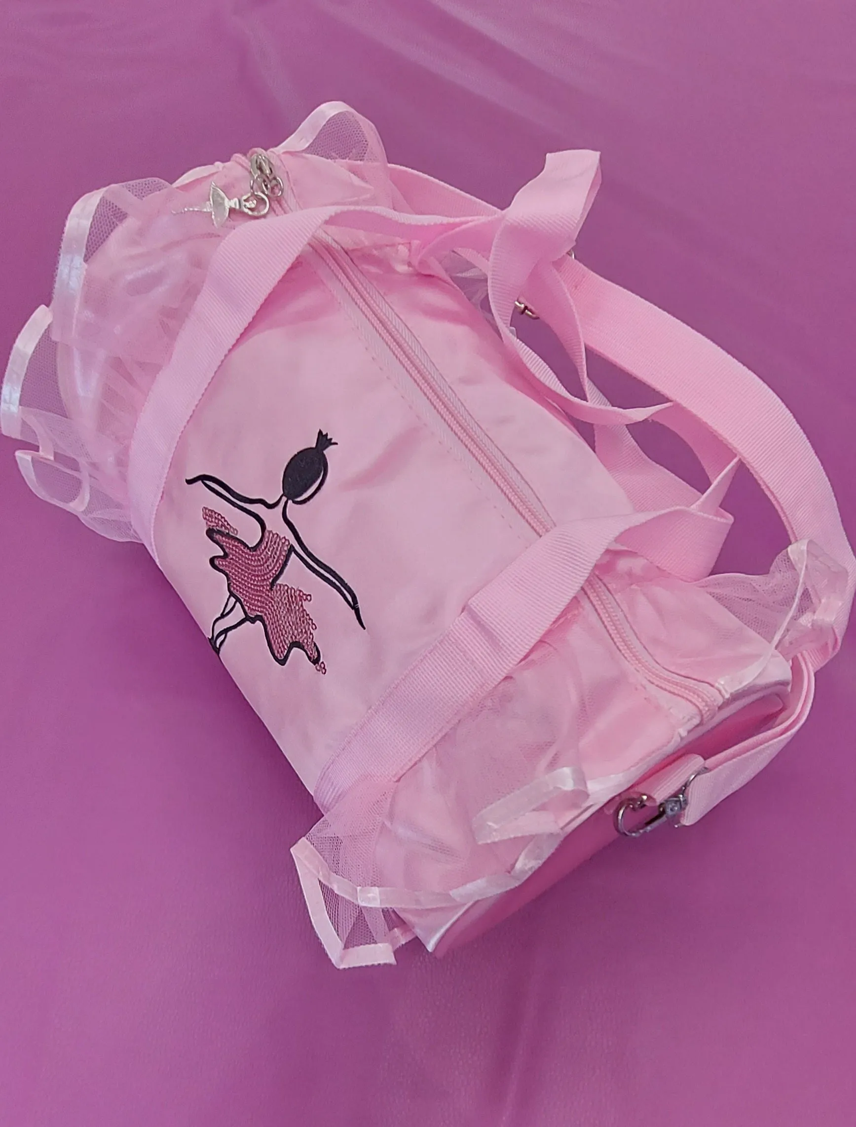 Pink Satin Barrel Dance Bag