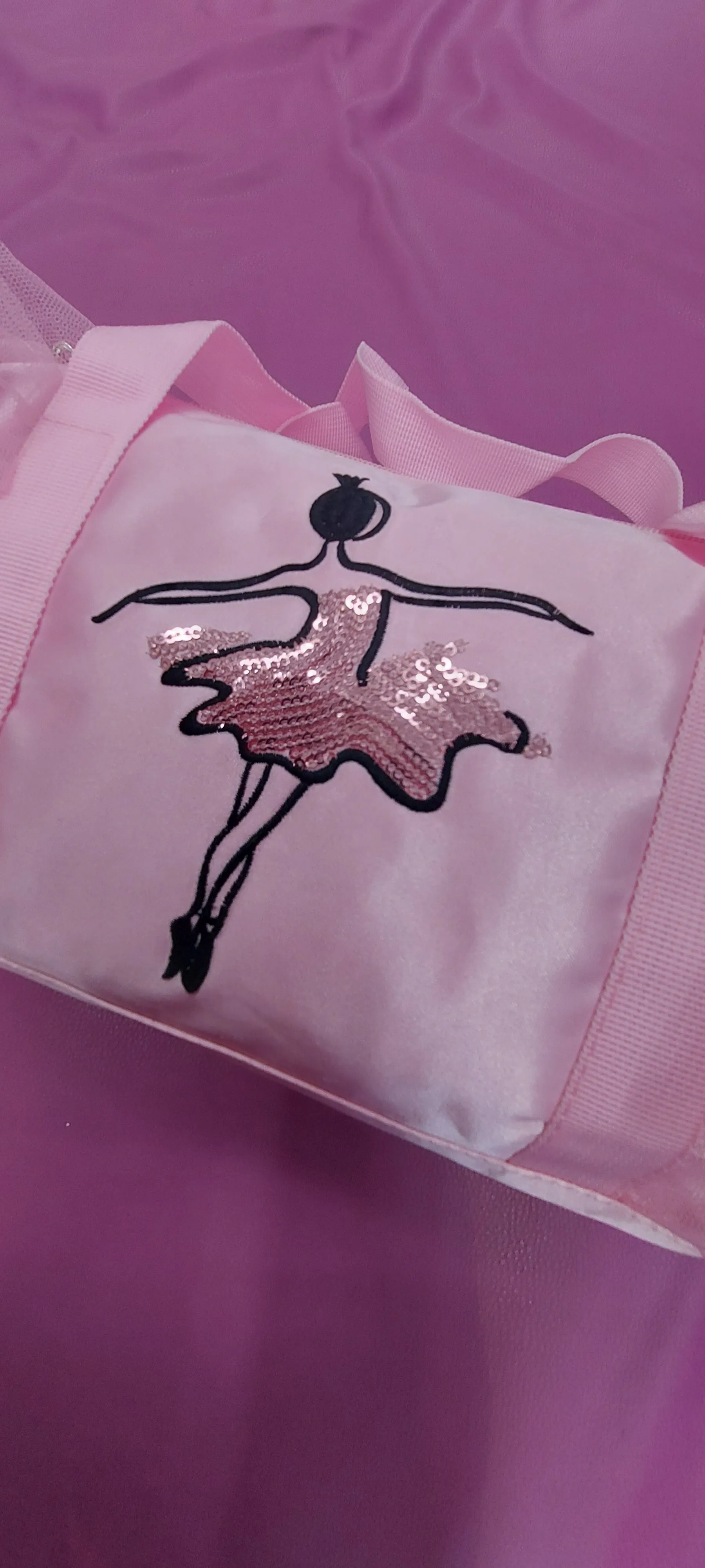 Pink Satin Barrel Dance Bag