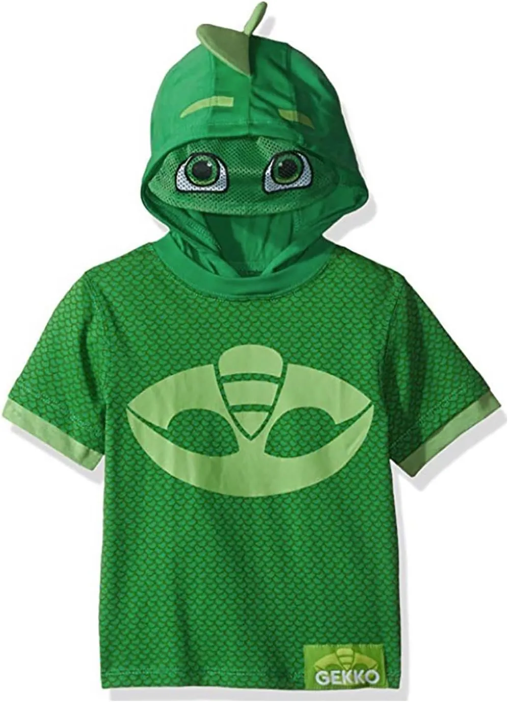 PJ Masks Boys' Gekko and Catboy Costume Hoodie Sweatshirt with Mesh Mask