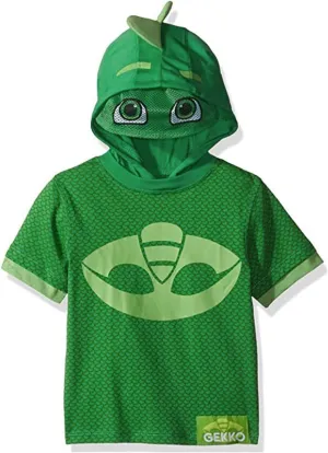 PJ Masks Boys' Gekko and Catboy Costume Hoodie Sweatshirt with Mesh Mask