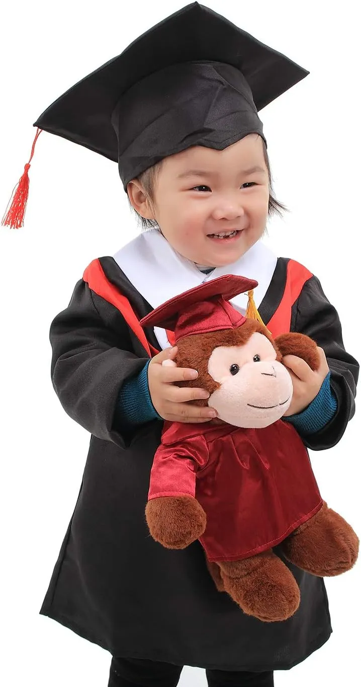 Plushland Tiger Plush Stuffed Animal Toys Present Gifts for Graduation Day, Personalized Text, Name or Your School Logo on Gown, Best for Any Grad School Kids 12 Inches(Royal Cap and Gown)