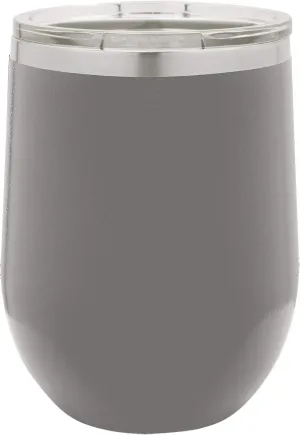Polar Camel 12 oz. Vacuum Insulated Stemless Wine Glass with Lid (Dark Gray)