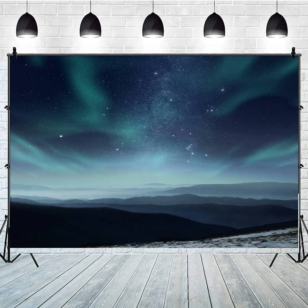 Polar Night Photography Backdrop Photographer Portrait Banner Photo Studio Photobooth Prop Photography Background Decoration Supplies 7×5ft