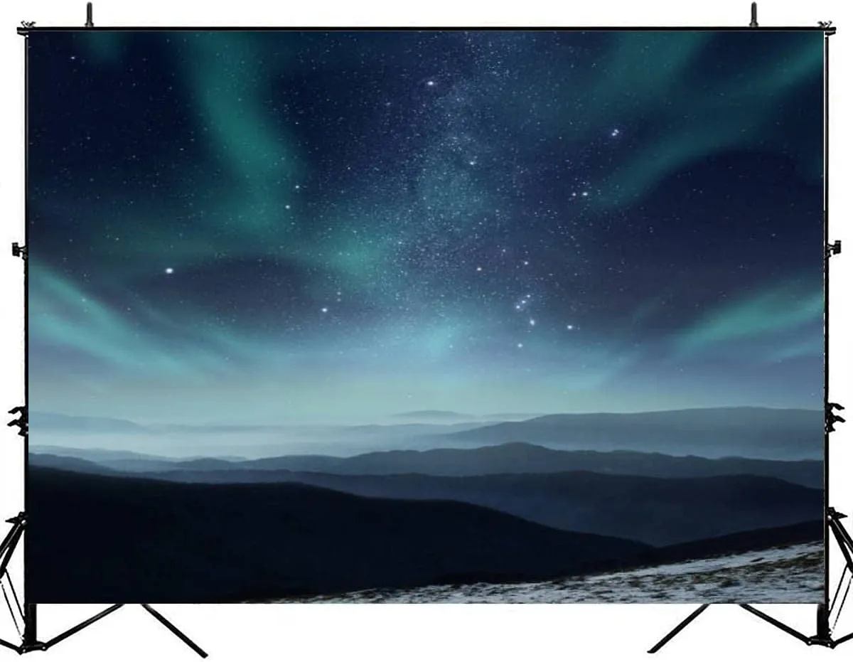 Polar Night Photography Backdrop Photographer Portrait Banner Photo Studio Photobooth Prop Photography Background Decoration Supplies 7×5ft