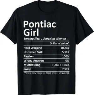 PONTIAC GIRL IL ILLINOIS Funny City Home Roots USA Gift T-Shirt