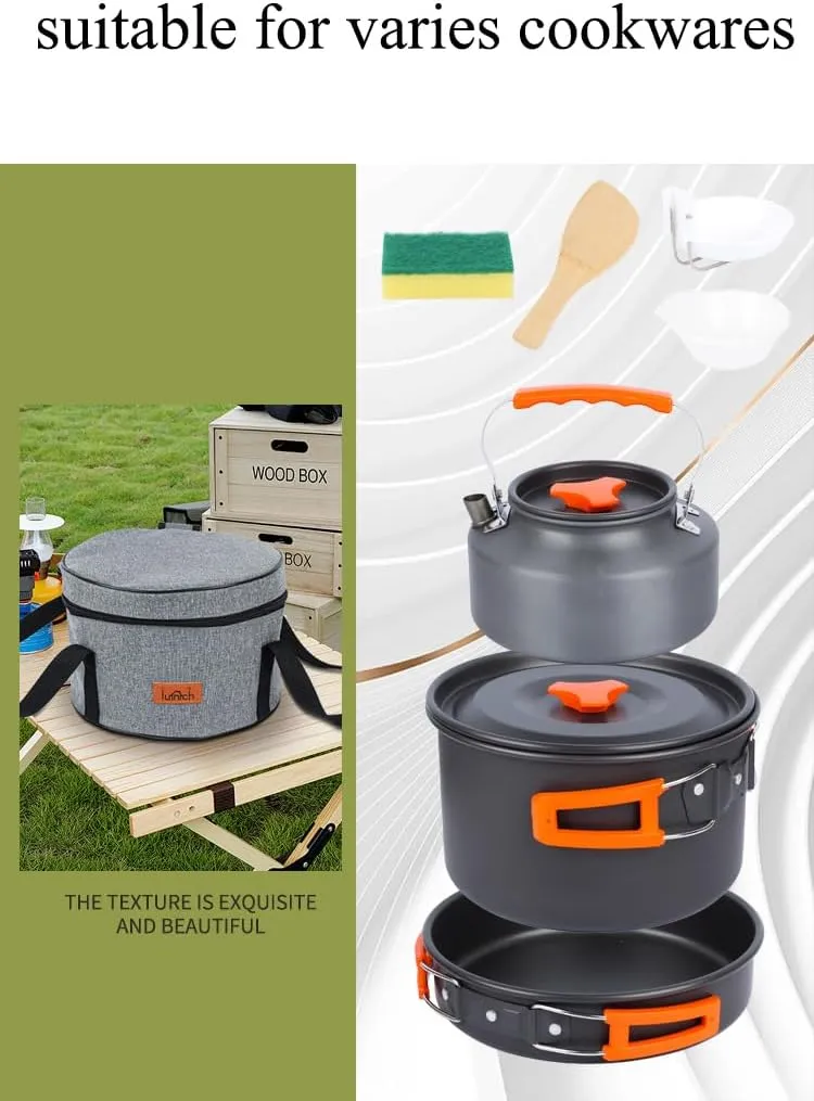 Portable Camping Cookware Storage Bag Camping Cook Pot and Pan Storage Bag Travel Case Picnic Food Carrying Case Carrier Bag for Outdoor Camping