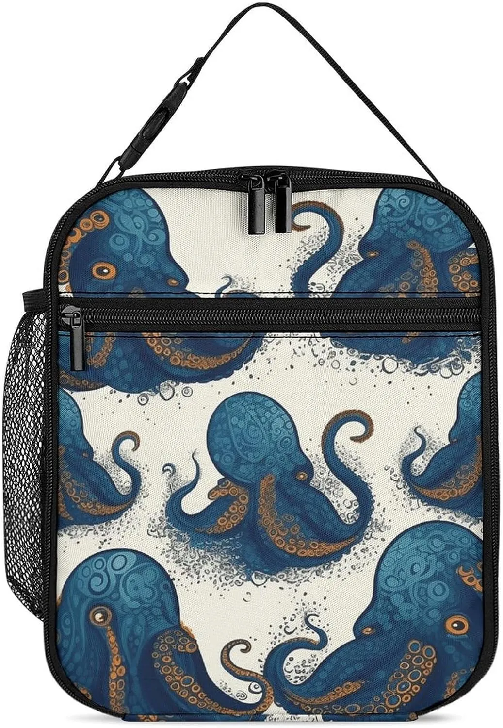 Portable Insulated Lunch Box Lunch Bag for Women Adults Men, Tentacles Octopus Printed Reusable Cute Lunch Pail Bag