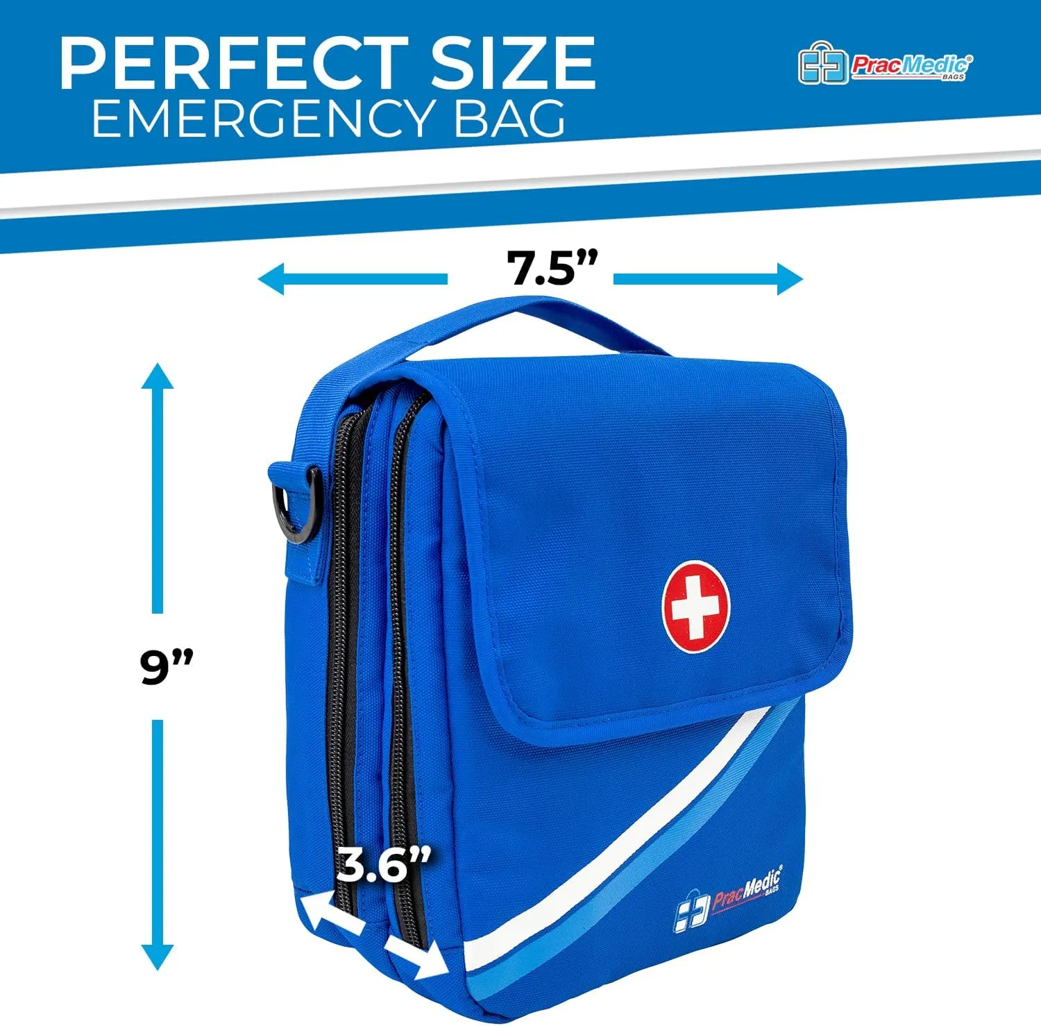 PracMedic Bags Medicine Bag- Insulin Cooler Travel Case- Diabetes Gifts- Diabetic Bag holds Diabetes Supply, Epipen, Auvi Q, Pill Bottle, First Aid, Asthma Spacer, Allergy Meds (X-MEDS Blue)