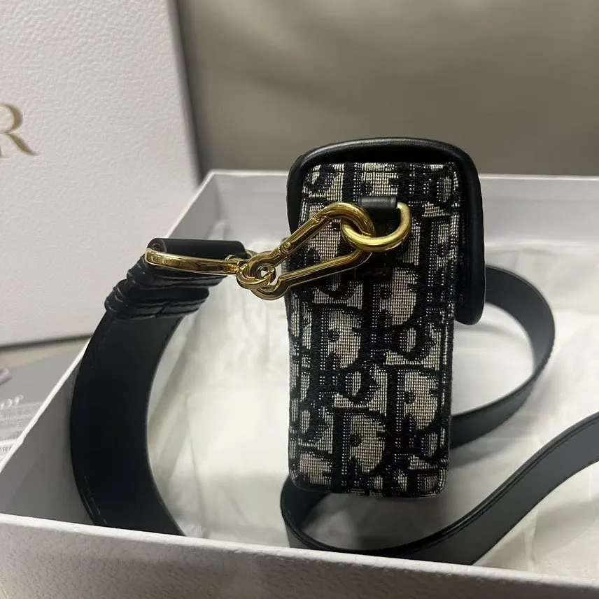 Preloved Dior Black Montaigne Crossbody Bag Full Set